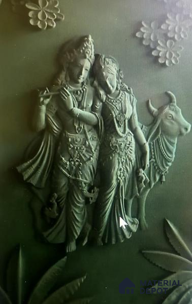 Duco Paintable Radha Krishna with Cow 3D DesignCNC Made HDHMR Panel 4 ft x 3 ft - 18 mm