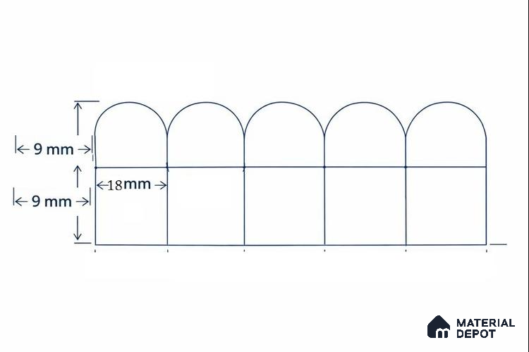 Duco Paintable Rounded Flute 8 ft x 4 ft CNC Made HDHMR Panel - 18 mm (Round Flute 18 mm width and 18 mm heigh)