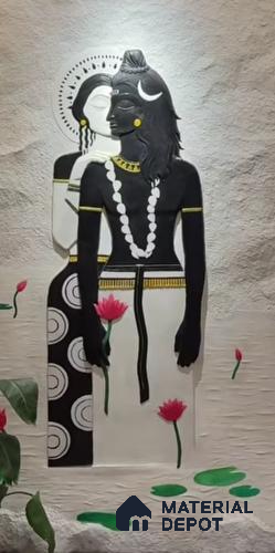 Duco Paintable Shiv-Parvati Divine CNC Made HDHMR Panel 8 ft x 4 ft - 25 mm