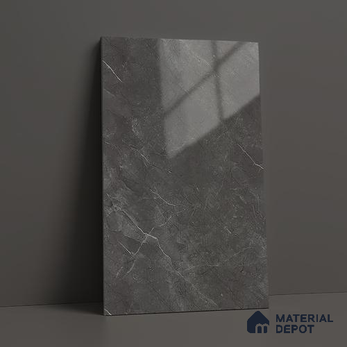LM 01466 Iceland Dark Grey 8 ft x 4 ft High Gloss Finish Decorative Laminate - 1 mm | Suitable for TV Unit, Wardrobe, Kitchen Cabinets
