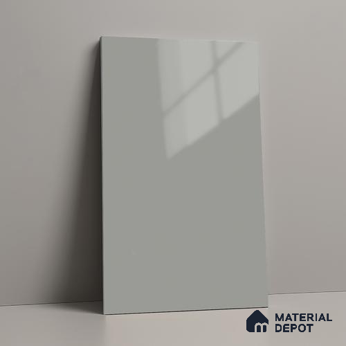 LM 01521 Light Grey 8 ft x 4 ft High Gloss Finish Decorative Laminate - 1 mm  | Suitable for Living Room, Kitchen, Office