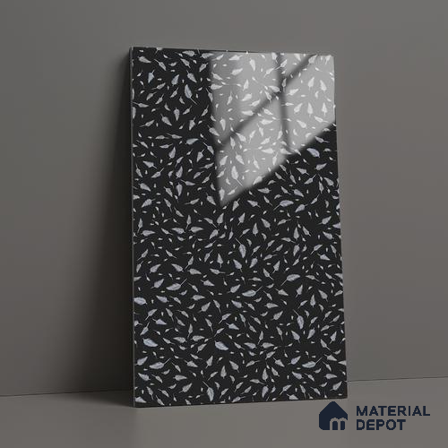 Patterned Look LM 19390 Grey Feather 8 ft x 4 ft Glossy Finish Decorative Laminate - 1 mm | Suitable for Bedroom, TV Unit, Wardrobe