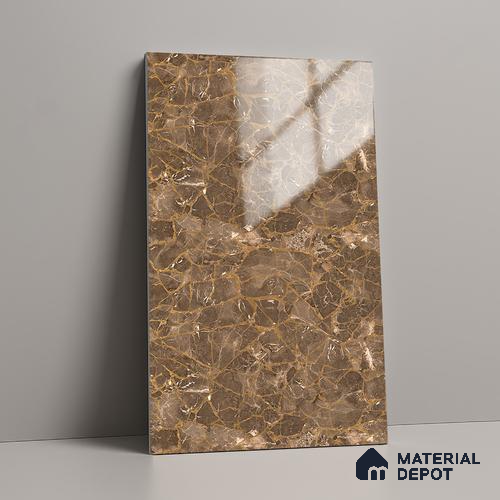 LM 21110 Mystro Goldine Marble High Gloss Finish 8 ft x 4 ft Decorative Laminate - 1 mm | Suitable for TV Unit, Wardrobe, Kitchen Cabinets