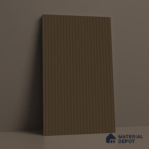 Fluted Solid Color Look LM 21623 Umber Brown 8ft x 4ft Texture Finish Decorative Laminate - 1 mm | Suitable for TV Unit, Wardrobe, Kitchen Cabinets