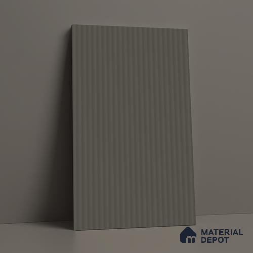 Fluted Solid Color Look LM 21624 Mink Grey 8ft x 4ft Texture Finish Decorative Laminate - 1 mm | Suitable for TV Unit, Wardrobe, Kitchen Cabinets