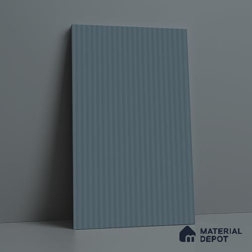Fluted Solid Color Look LM 21626 Corsican Blue 8ft x 4ft Texture Finish Decorative Laminate - 1 mm | Suitable for TV Unit, Wardrobe, Kitchen Cabinets