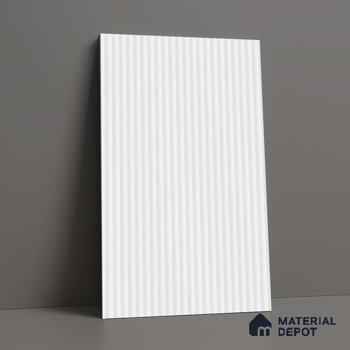 Fluted Solid Color Look LM 21628 Coconut White 8ft x 4ft Texture Finish Decorative Laminate - 1 mm | Suitable for TV Unit, Wardrobe, Kitchen Cabinets