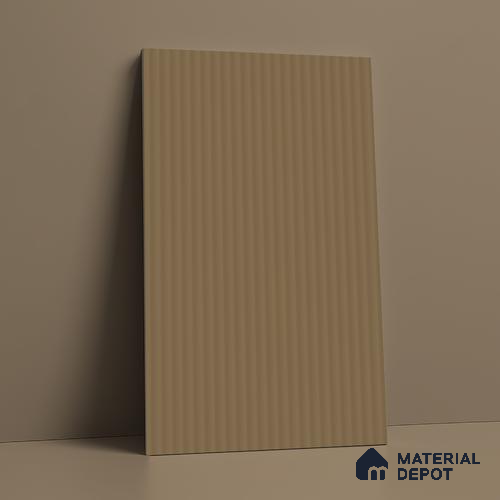 Fluted Solid Color Look LM 21630 Khakhi Brown 8ft x 4ft Texture Finish Decorative Laminate - 1 mm | Suitable for TV Unit, Wardrobe, Kitchen Cabinets