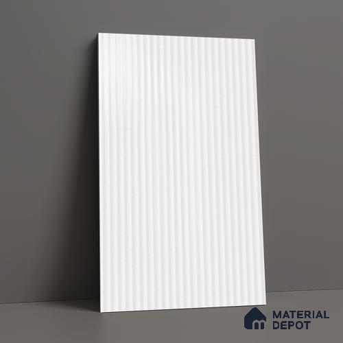 Fluted Solid Color Look LM 21631 Pearl 8ft x 4ft Glossy Finish Decorative Laminate - 1 mm | Suitable for TV Unit, Wardrobe, Kitchen Cabinets