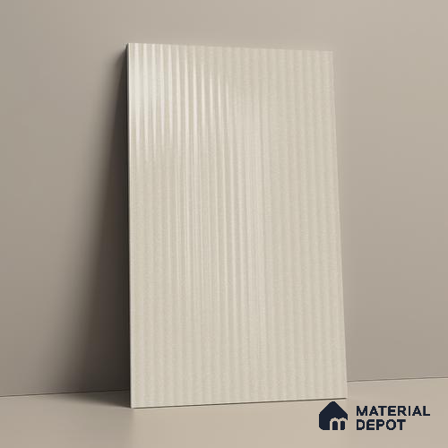 Fluted Solid Color Look LM 21634 Snow White 8ft x 4ft Glossy Finish Decorative Laminate - 1 mm | Suitable for TV Unit, Wardrobe, Kitchen Cabinets