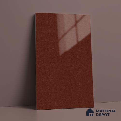 Red Sparkle Look LM 23337 Russet Rust 8 ft x 4 ft High Gloss Finish 6H Anti Scratch Acrylic Laminate - 1.5 mm | Suitable for Kitchen Cabinet, TV Unit, Wardrobe