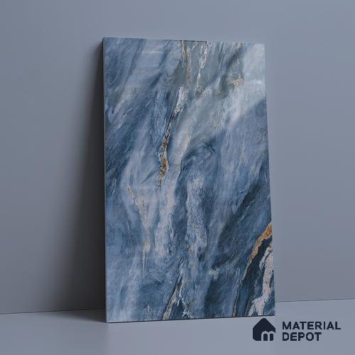 Blue Marble Look LM 23338 Oceanic Thunder 8 ft x 4 ft High Gloss Finish 6H Anti Scratch Acrylic Laminate - 1.5 mm | Suitable for Kitchen Cabinet, TV Unit, Wardrobe