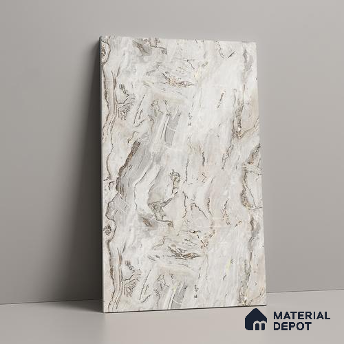 Grey Marble Look LM 23348 Sand Crest Marble 8 ft x 4 ft High Gloss Finish 6H Anti Scratch Acrylic Laminate - 1.5 mm | Suitable for Kitchen Cabinet, TV Unit, Wardrobe