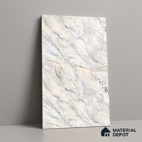 Multi Colour Marble Look LM 23353 Ivory Drift 8 ft x 4 ft High Gloss Finish 6H Anti Scratch Acrylic Laminate - 1.5 mm | Suitable for Kitchen Cabinet, TV Unit, Wardrobe
