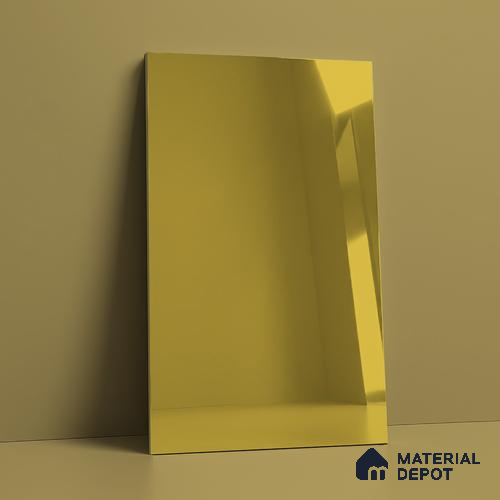 Golden Mirror Look LM 23368 Golden 8 ft x 4 ft High Gloss Finish 6H Anti Scratch Acrylic Laminate - 1.5 mm | Suitable for Kitchen Cabinet, TV Unit, Wardrobe