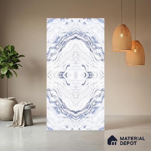 White Marble Look LM 06202 8 ft x 4 ft Texture Finish Decorative Laminate - 1 mm | Suitable for TV Unit, Wardrobe, Kitchen Cabinets