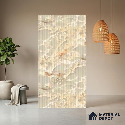 Marble Fluted LM 21421 8 ft x 4 ft Texture Finish Decorative Laminate - 1 mm | Suitable for TV Unit,Wardrobe, Kitchen Cabinets