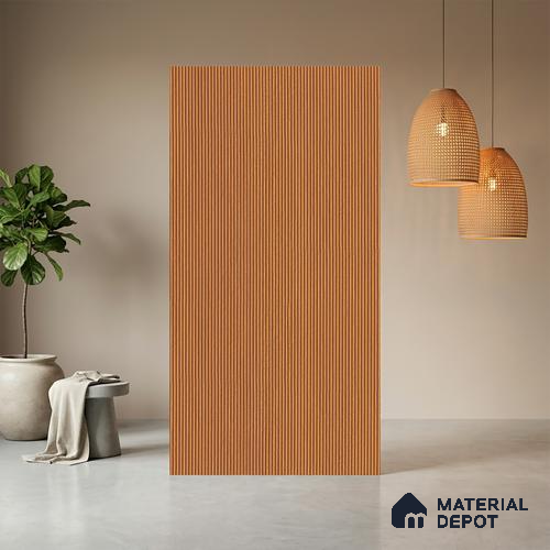 Wooden Fluted LM 21442 8 ft x 4 ft Texture Finish Decorative Laminate - 1 mm | Suitable for TV Unit,Wardrobe, Kitchen Cabinets