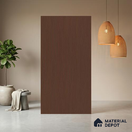 Wooden Fluted LM 21443 8 ft x 4 ft Texture Finish Decorative Laminate - 1 mm | Suitable for TV Unit,Wardrobe, Kitchen Cabinets