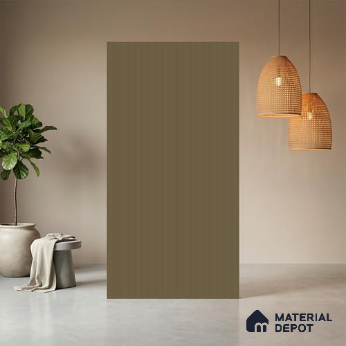 Sandy Brown Fluted Solid Color LM 23721 8 ft x 4 ft Matte Finish Decorative Laminate - 1 mm | Suitable for TV Unit,Wardrobe, Kitchen Cabinets