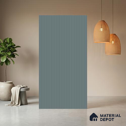 Sky Blue Fluted Solid Color LM 23730 8 ft x 4 ft Matte Finish Decorative Laminate - 1 mm | Suitable for TV Unit,Wardrobe, Kitchen Cabinets