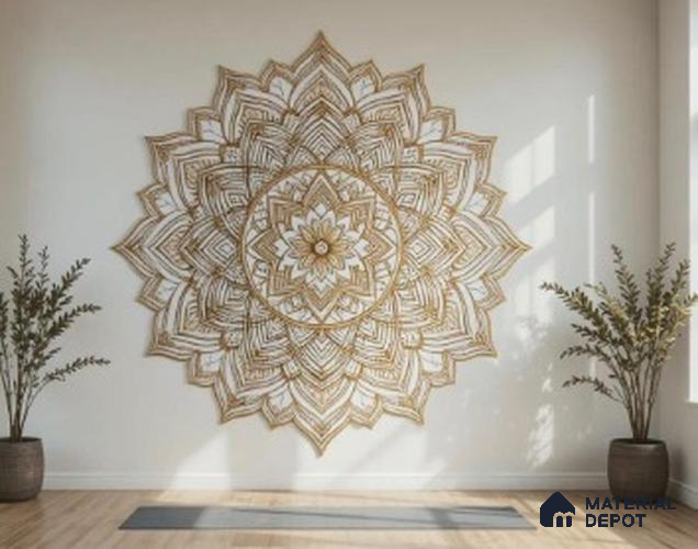 Sunburst Mandala 7 ft x 7 ft CNC Made HDHMR Panel - 17 mm