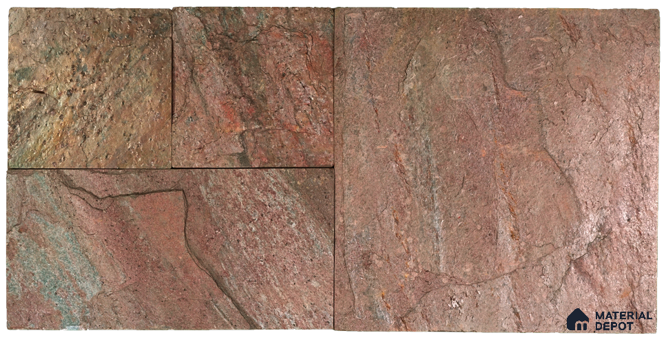 WL 00075 Antique Squares Cladding Natural Stone Wall Cladding | Set Contains Mixed Sizes of 300x300, 300x150, 150x150 mm | Coverage Area 9 Sq. Ft. | Stone is a Natural Product, Please Expect Variation in Shades