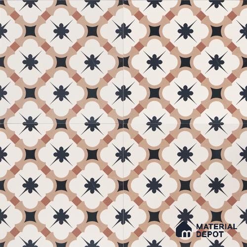 Moroccan Wall & Floor Tile TL 04932 Marrakech Starry Caramel 1 ft x 1 ft Ceramic Matte Finish - 9 mm | Suitable for Living Room, Bedroom, Bathroom, Courtyard, Balcony | Please Expect a Slight Variation of Pattern