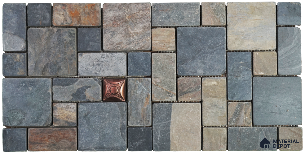 WL 00074 Cedar Metal 300 x 300 mm Natural Stone Wall Cladding | Stone is a Natural Product, Please Expect Variation in Shades