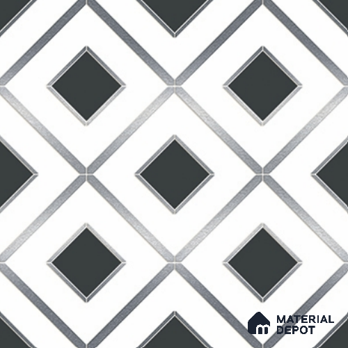 3rd Fired Moroccan Wall Tile TL 11772 | 1 ft x 1 ft Ceramic Metallic Glue Matte Tile - 9 mm
