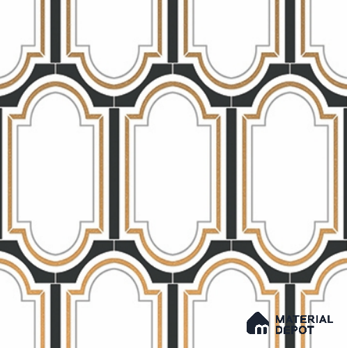 3rd Fired Moroccan Wall Tile TL 11778 | 1 ft x 1 ft Ceramic Metallic Glue Matte Tile - 9 mm