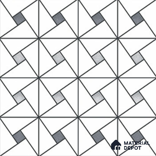 3rd Fired Moroccan Wall Tile TL 11776 | 1 ft x 1 ft Ceramic Metallic Glue Matte Tile - 9 mm