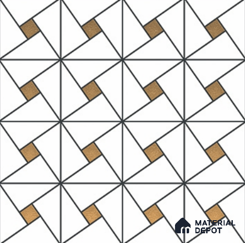 3rd Fired Moroccan Wall Tile TL 11777 | 1 ft x 1 ft Ceramic Metallic Glue Matte Tile - 9 mm