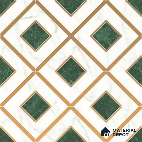 3rd Fired Moroccan Wall Tile TL 11774 | 1 ft x 1 ft Ceramic Metallic Glue Matte Tile - 9 mm