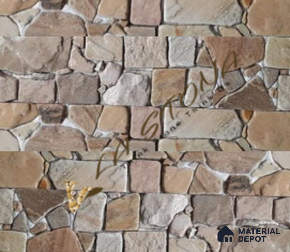 WL 00183 Cortica Beige 457 x 203 mm Natural Stone Wall Cladding | Stone is a Natural Product, Please Expect Variation in Shades