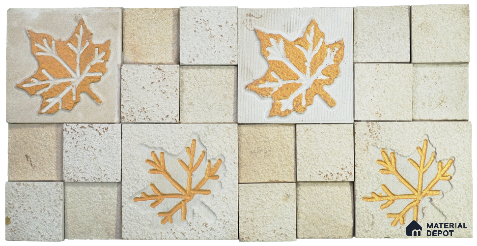 WL 00096 Golden Maple 300 x 300 mm Natural Stone Wall Cladding |  Stone is a Natural Product, Please Expect Variation in Shades