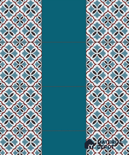 Plain Pastel Wall & Floor Tile TL 04955 B Base & Bloom Base Casandra Blue 1 ft x 1 ft Ceramic Matte Finish - 9 mm | Suitable for Living Room, Bedroom, Bathroom, Courtyard, Balcony