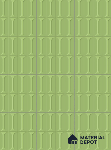Faux Subway Wall Tile TL 04920 Q Estilo Retro Capsule 2 Olive Green 1 ft x 1 ft Ceramic Matte Finish - 9 mm | Suitable for Highlighter Walls, Foyer, Bathroom, Kitchen Wall & Backsplashes | Please Expect a Slight Variation of Pattern