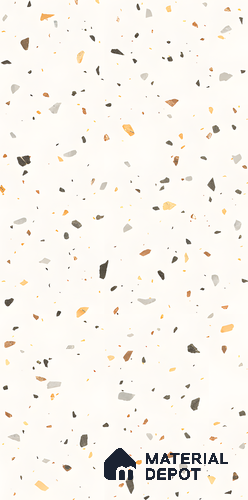 Terrazzo Floor & Wall Tile TL 06136 F Terrazzo Bianco 4 ft x 2 ft Full Body Vitrified Matte Finish - 9 mm | Ideal For Living Room, Bedroom, Bathroom, Kitchen