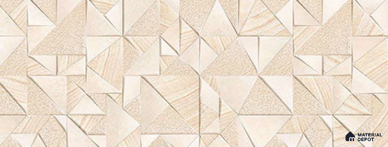 Elevation Wall Tile TL 10166 Linklock - 22 22 x 12 inch Ceramic Matte Finish - 9 mm | Suitable For Feature Wall, Boundary Wall, Balcony, Outdoor