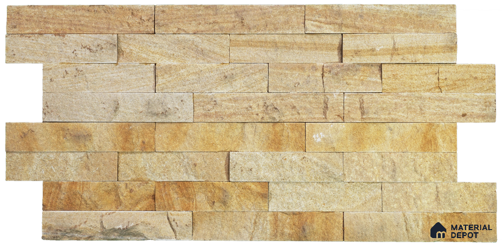 WL 00140 Victorian Yellow 600 x 150 mm Natural Stone Wall Cladding | Stone is a Natural Product, Please Expect Variation in Shades