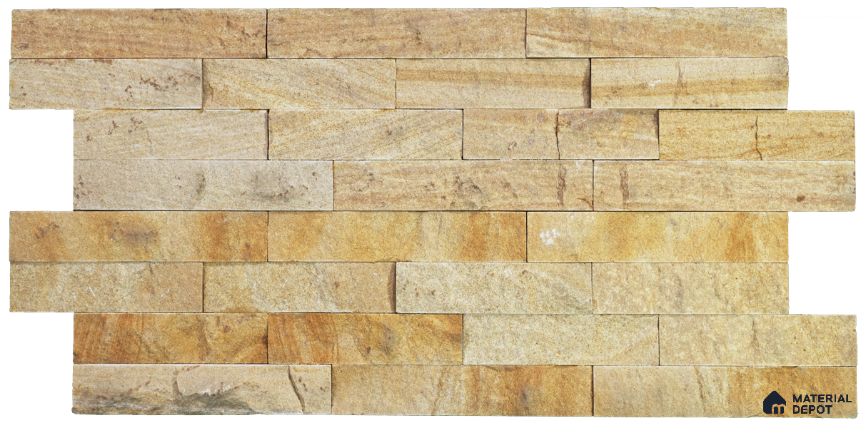 WL 00140 Victorian Yellow 600 x 150 mm Natural Stone Wall Cladding | Stone is a Natural Product, Please Expect Variation in Shades