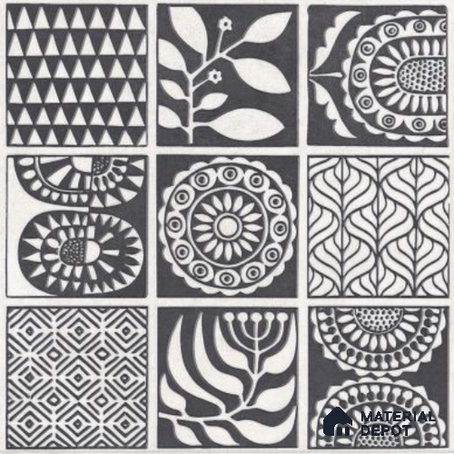 Moroccan Floor Decor Tile TL 11797 L | 2 ft x 2 ft Vitrified Double Digital Matte Tile - 9 mm