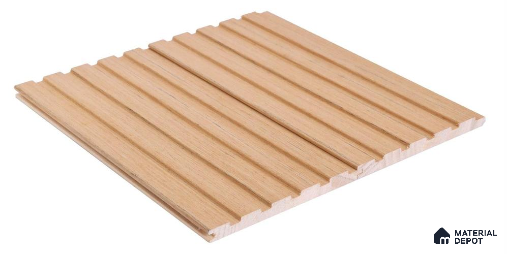 Brown Wooden Louver PN 05710 9 ft x 5 inch Solid Wood Panel - 12 mm | Suitable for Feature Wall, TV Unit & Living Room | Width is Subjected to 5% Variation
