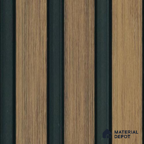 Brown Wooden Louver PN 00643 8 ft x 4.8 inch Charcoal Panel - 11 mm | Suitable for Feature Wall, TV Unit & Living Room | Width is Subjected to 5% Variation