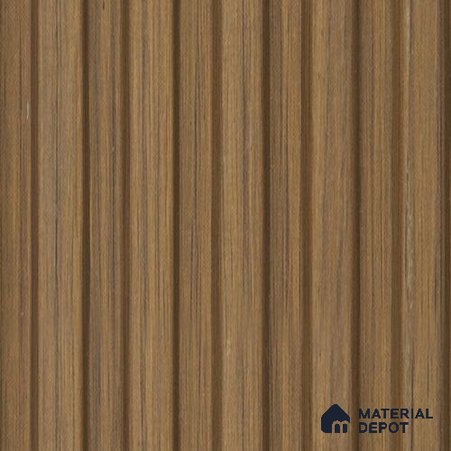Brown Wooden Louver PN 00650 8 ft x 4.8 inch Charcoal Panel - 11 mm | Suitable for Feature Wall, TV Unit & Living Room | Width is Subjected to 5% Variation