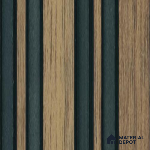 Brown Wooden Louver PN 00654 8 ft x 4.8 inch Charcoal Panel - 11 mm | Suitable for Feature Wall, TV Unit & Living Room | Width is Subjected to 5% Variation