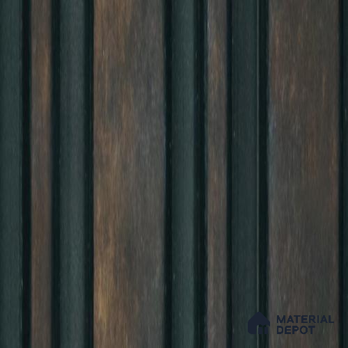 Brown Wooden Louver PN 00655 8 ft x 4.8 inch Charcoal Panel - 11 mm | Suitable for Feature Wall, TV Unit & Living Room | Width is Subjected to 5% Variation