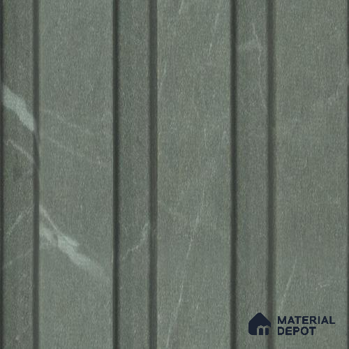 Green Marble Louver PN 00661 8 ft x 4.8 inch Charcoal Panel - 11 mm | Suitable for Feature Wall, TV Unit & Living Room | Width is Subjected to 5% Variation