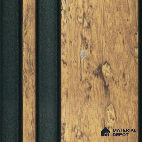 Multi Colour Wooden Louver PN 00659 8 ft x 4.8 inch Charcoal Panel - 11 mm | Suitable for Feature Wall, TV Unit & Living Room | Width is Subjected to 5% Variation